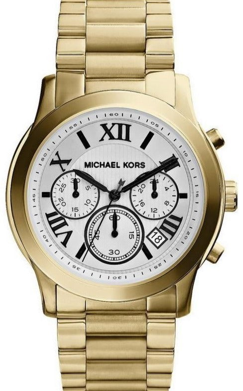 Michael Kors Cooper Chronograph White Dial Gold Steel Strap Watch For Women - MK5916 Buy Now By Michael Kors