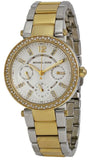 Michael Kors Parker White Dial Two Tone Steel Strap Watch for Women - MK6055 Buy Now By Michael Kors