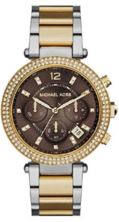 Michael Kors Parker Chronograph Brown Dial Two Tone Steel Strap Watch for Women - MK6118 Buy Now By Michael Kors