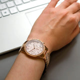 Michael Kors Ritz Chronograph Rose Gold Dial Rose Gold Steel Strap Watch For Women - MK6485 Buy Now By Michael Kors