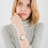 Michael Kors Whitney Three-Hand White Dial Gold Steel Strap Watch For Women - MK6693 Buy Now By Michael Kors