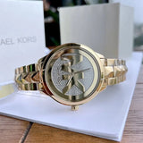 Michael Kors Runway Mercer Crystals Gold Dial Gold Steel Strap Watch For Women - MK6714 Buy Now By Michael Kors