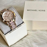Michael Kors Bradshaw Chronograph Pink Dial Two Tone Steel Strap Watch For Women - MK6830 Buy Now By Michael Kors