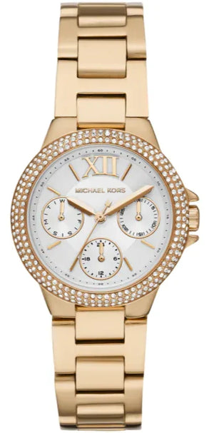 Michael Kors Mini Camille Chronograph White Dial Rose Gold Steel Strap Watch For Women - MK6844 Buy Now By Michael Kors