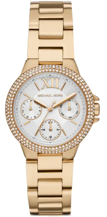 Michael Kors Mini Camille Chronograph White Dial Rose Gold Steel Strap Watch For Women - MK6844 Buy Now By Michael Kors