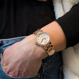 Michael Kors Camille Multifunction White Dial Rose Gold Steel Strap Watch For Women - MK6845 Buy Now By Michael Kors