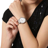 Michael Kors Layton Three Hand Mother of Pearl White Dial Two Tone Steel Strap Watch For Women - MK6849 Buy Now By Michael Kors