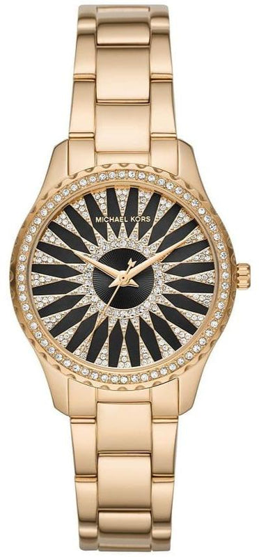 Michael Kors Layton Quartz Black Dial Gold Steel Strap Watch For Women - MK6892 Buy Now By Michael Kors
