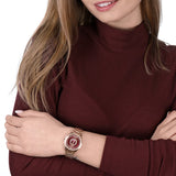 Michael Kors Layton Three Hand Red Dial Rose Gold Steel Strap Watch For Women - MK6893 Buy Now By Michael Kors