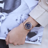 Michael Kors Kacie Three Hand Black Dial Rose Gold Steel Strap Watch for Women - MK6930 Buy Now By Michael Kors