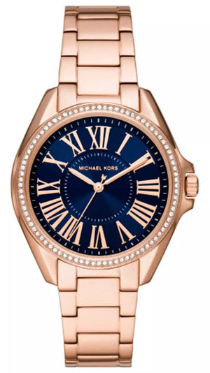 Michael Kors Kacie Three Hand Black Dial Rose Gold Steel Strap Watch for Women - MK6930 Buy Now By Michael Kors