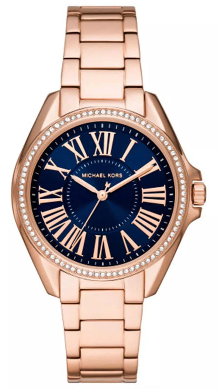 Michael Kors Kacie Three Hand Black Dial Rose Gold Steel Strap Watch for Women - MK6930 Buy Now By Michael Kors