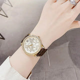 Michael Kors Tibby Multifunction Gold Dial Brown Leather Strap Watch For Women - MK6966 Buy Now By Michael Kors