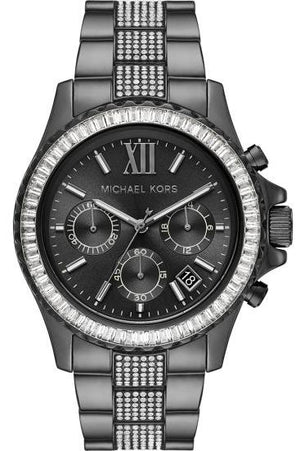 Michael Kors Everest Chronograph Black Dial Grey Steel Strap Watch For Women - MK6974 Buy Now By Michael Kors