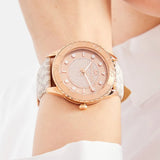 Michael Kors Runway Quartz Rose Gold Dial White Leather Strap Watch For Women - MK6980 Buy Now By Michael Kors