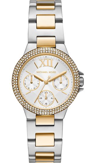 Michael Kors Camille Multifunction Silver Dial Two Tone Steel Strap Watch For Women - MK6982 Buy Now By Michael Kors