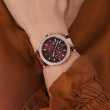 Michael Kors Parker Chronograph Red Dial Red Leather Strap Watch For Women - MK6986 Buy Now By Michael Kors