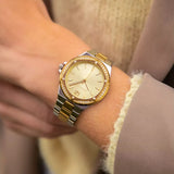 Michael Kors Lennox Three-Hand Gold Dial Two Tone Steel Strap Watch For Women - MK6988 Buy Now By Michael Kors