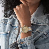 Michael Kors Lennox Three-Hand Gold Dial Two Tone Steel Strap Watch For Women - MK6988 Buy Now By Michael Kors