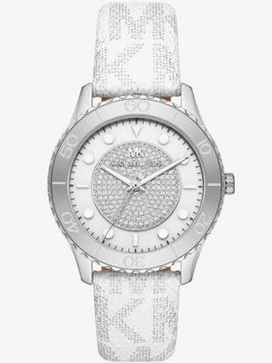 Michael Kors Runway Three Hand White Dial White Leather Strap Watch For Women - MK6998 Buy Now By Michael Kors