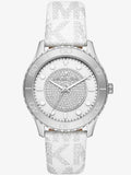 Michael Kors Runway Three Hand White Dial White Leather Strap Watch For Women - MK6998 Buy Now By Michael Kors