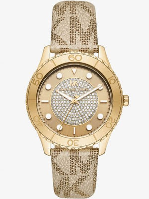 Michael Kors Runway Three Hand Quartz Gold Dial Brown Leather Strap Watch For Women - MK6999 Buy Now By Michael Kors