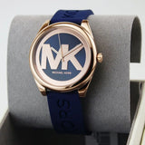 Michael Kors Janelle Three Hand Blue Dial Blue Rubber Strap Watch For Women - MK7140 Buy Now By Michael Kors