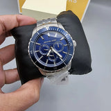 Michael Kors Cunningham Multifunction Blue Dial Silver Steel Strap Watch For Men - MK7153 Buy Now By Michael Kors