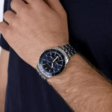 Michael Kors Cunningham Multifunction Blue Dial Silver Steel Strap Watch For Men - MK7153 Buy Now By Michael Kors