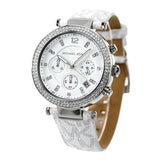 Michael Kors Parker Chronograph White Dial White Leather Strap Watch For Women - MK7226 Buy Now By Michael Kors