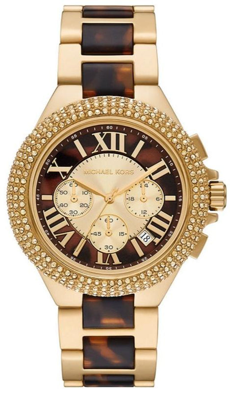 Michael Kors Camille Chronograph Brown Dial Two Tone Steel Strap Watch For Women - MK7269 Buy Now By Michael Kors
