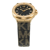 Michael Kors Lennox Three Hand Black Dial Black Leather Strap Watch For Women - MK7307 Buy Now By Michael Kors