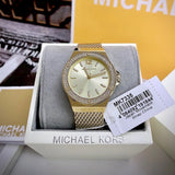 Michael Kors Lennox Three-Hand Gold Dial Gold Mesh Bracelet Watch For Women - MK7335 Buy Now By Michael Kors