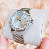 Michael Kors Lennox Three-Hand Silver Dial Silver Steel Strap Watch For Women - MK7337 Buy Now By Michael Kors