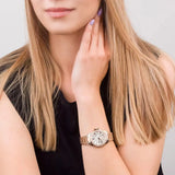 Michael Kors Camille Quartz Mother of Pearl White Dial Rose Gold Steel Strap Watch For Women - MK7364 Buy Now By Michael Kors