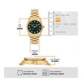 Michael Kors Lexington Three Hand Green Dial Gold Steel Strap Watch For Women - MK7449 Buy Now By Michael Kors