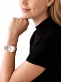 Michael Kors Runway Three-Hand Silver Dial Rose Gold Steel Strap Watch for Women - MK7473 Buy Now By Michael Kors