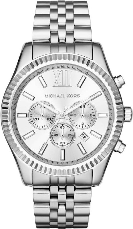 Michael Kors Lexington Silver Dial Silver Steel Strap Watch for Men - MK8405 Buy Now By Michael Kors