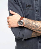 Michael Kors Ryker Analog Gray Dial Brown Leather Strap Watch For Men - MK8519 Buy Now By Michael Kors