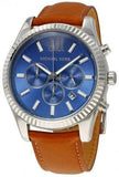 Michael Kors Lexington Chronograph Blue Dial Brown Leather Strap Watch For Men - MK8537 Buy Now By Michael Kors