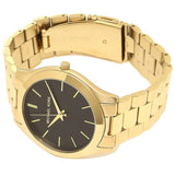 Michael Kors Slim Runway Quartz Black Dial Gold Steel Strap Watch For Men - MK8621 Buy Now By Michael Kors