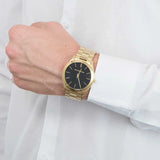 Michael Kors Slim Runway Quartz Black Dial Gold Steel Strap Watch For Men - MK8621 Buy Now By Michael Kors