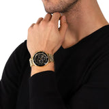 Michael Kors Bayville Chronograph Black Dial Gold Steel Strap Watch For Men - MK8726 Buy Now By Michael Kors