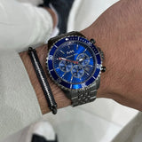 Michael Kors Bayville Chronograph Blue Dial Grey Steel Strap Watch For Men - MK8727 Buy Now By Michael Kors