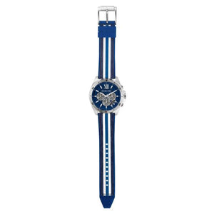 Michael Kors Brecken Chronograph Blue Dial Two Tone PVC Strap Watch For Men - MK8950 Buy Now By Michael Kors
