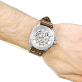 Fossil Modern Machine Automatic Skeleton White Dial Brown Leather Strap Watch for Women - ME3083 Buy Now By Fossil