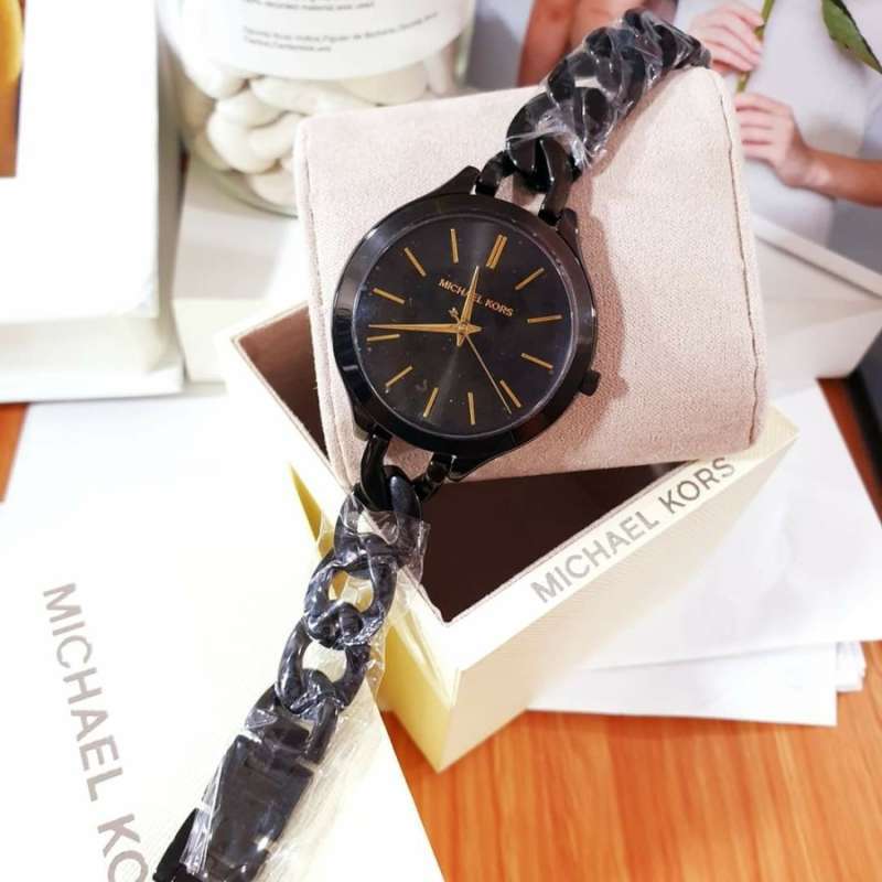 Michael Kors Slim Runway Black Dial Black Steel Strap Watch for Women - MK3317 Buy Now By Michael Kors