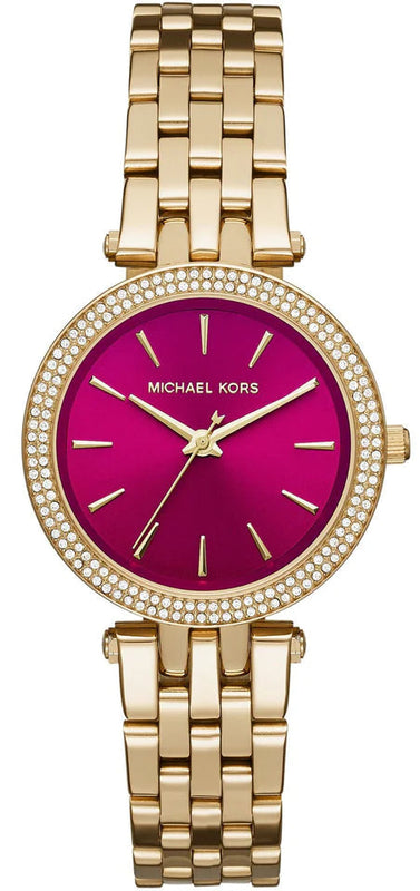 Michael Kors Darci Quartz Mother of Pearl Red Dial Gold Steel Strap Watch For Women - MK3583 Buy Now By Michael Kors