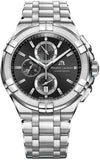 Maurice Lacroix Aikon Chronograph Black Dial Silver Steel Strap Watch for Men - AI1018-SS002-330-1 Buy Now By Maurice Lacroix