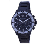 Emporio Armani Diver Chronograph Black Dial Black Steel Strap Watch For Men - AR80050 Buy Now By Emporio Armani